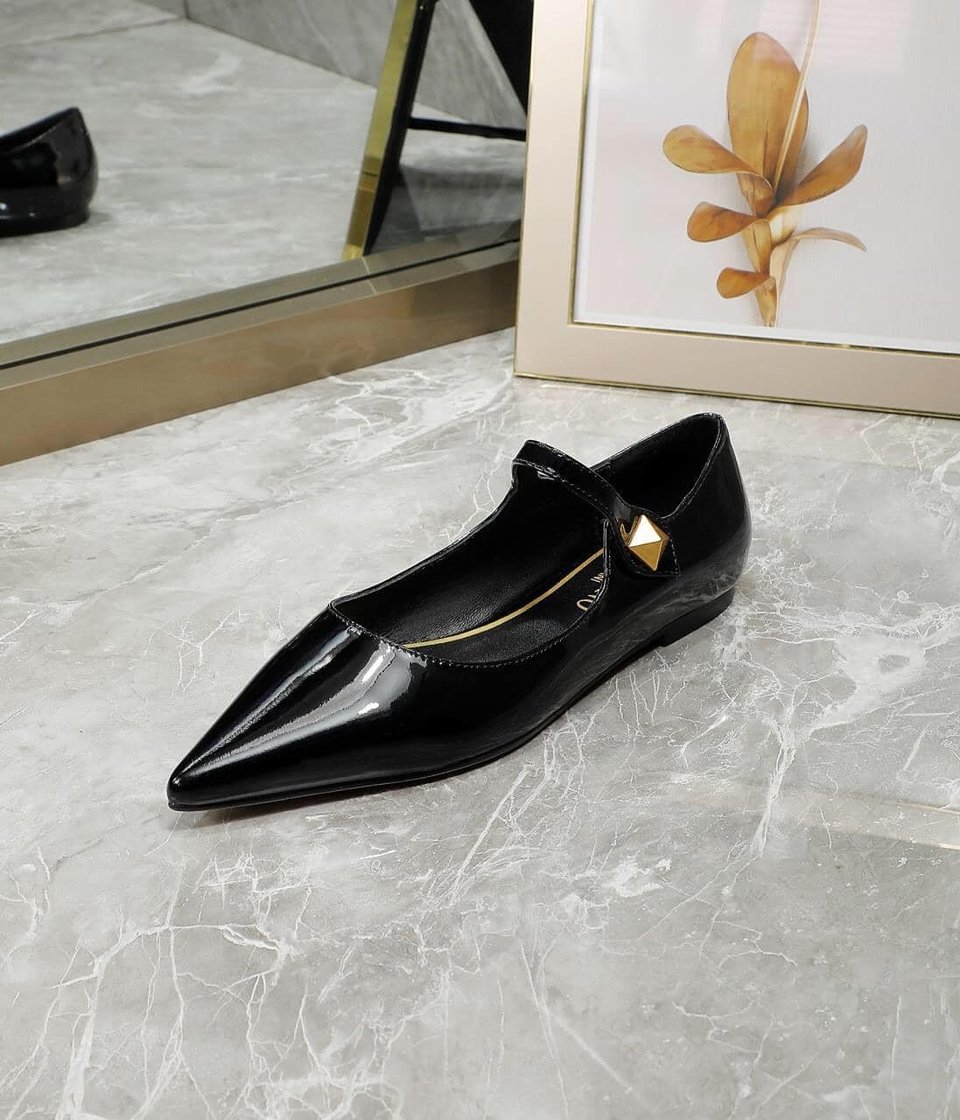 Valentino Garavani Tiptoe Patent Leather Ballet Flats Black 2W2S0Gc3Eru0No view 6