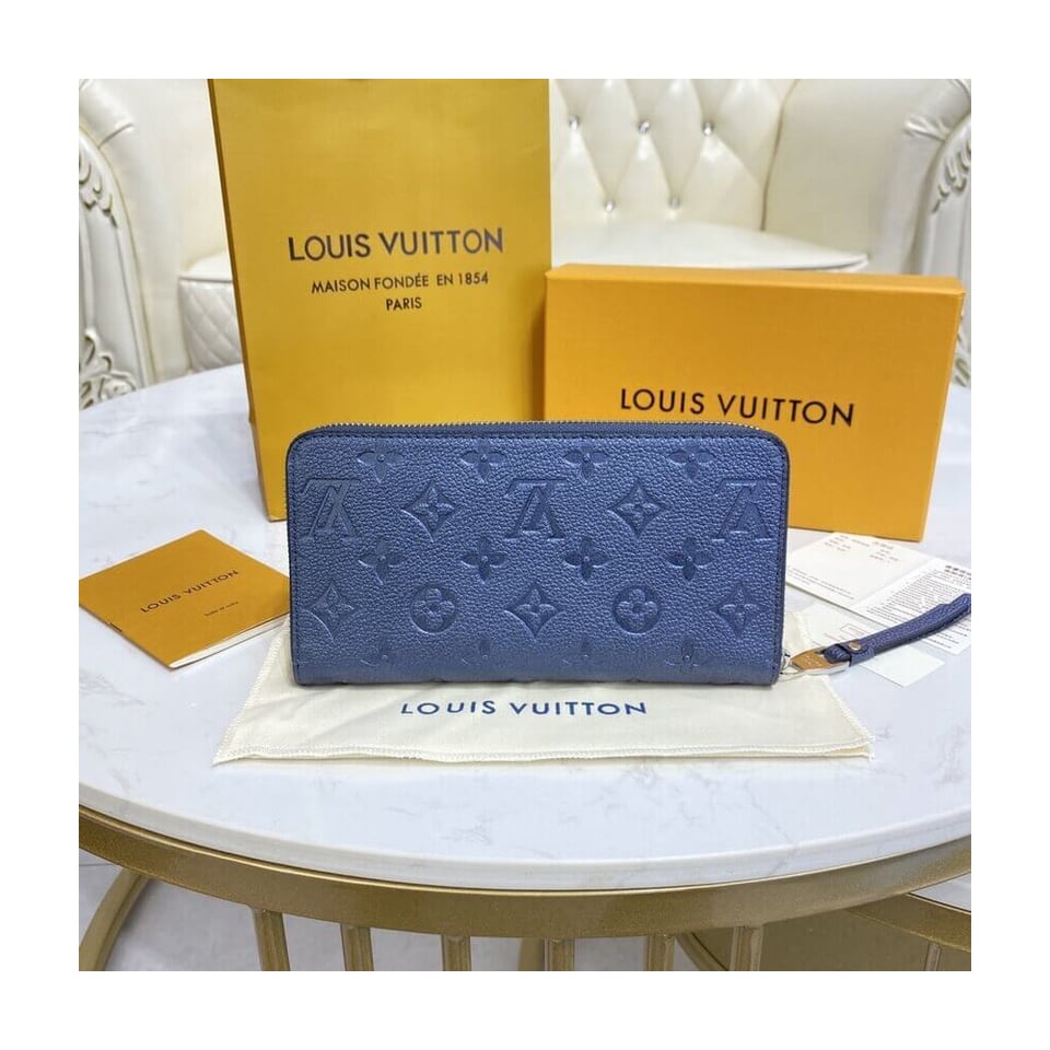 Louis Vuitton Monogram Empreinte Leather Zippy Wallet Navy Nacre view 5