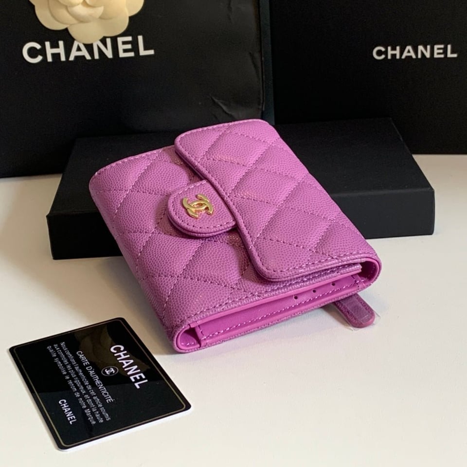 Chanel Flap Card Holder 11.5 Hot Pink Grained Calfskin Gold Icon view 5