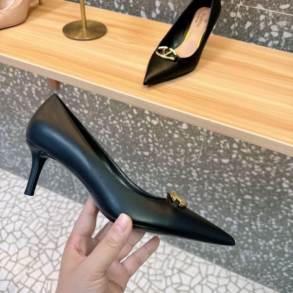 Valentino Garavani Vlogo Patent Leather Slingback Pump Black view 8