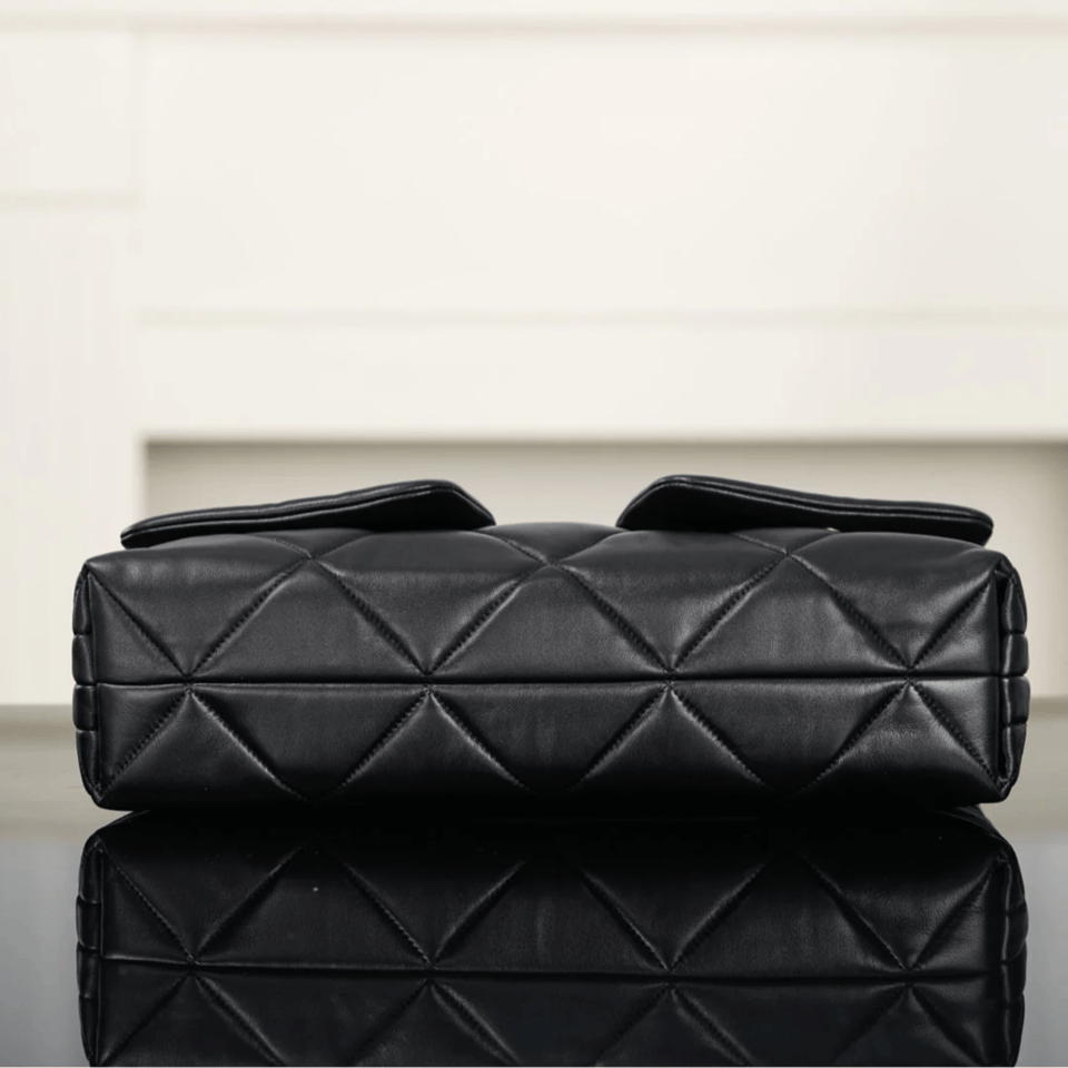 Chanel Hobo Shopping Bag Black – Gold Lambskin 38cm/15in view 8