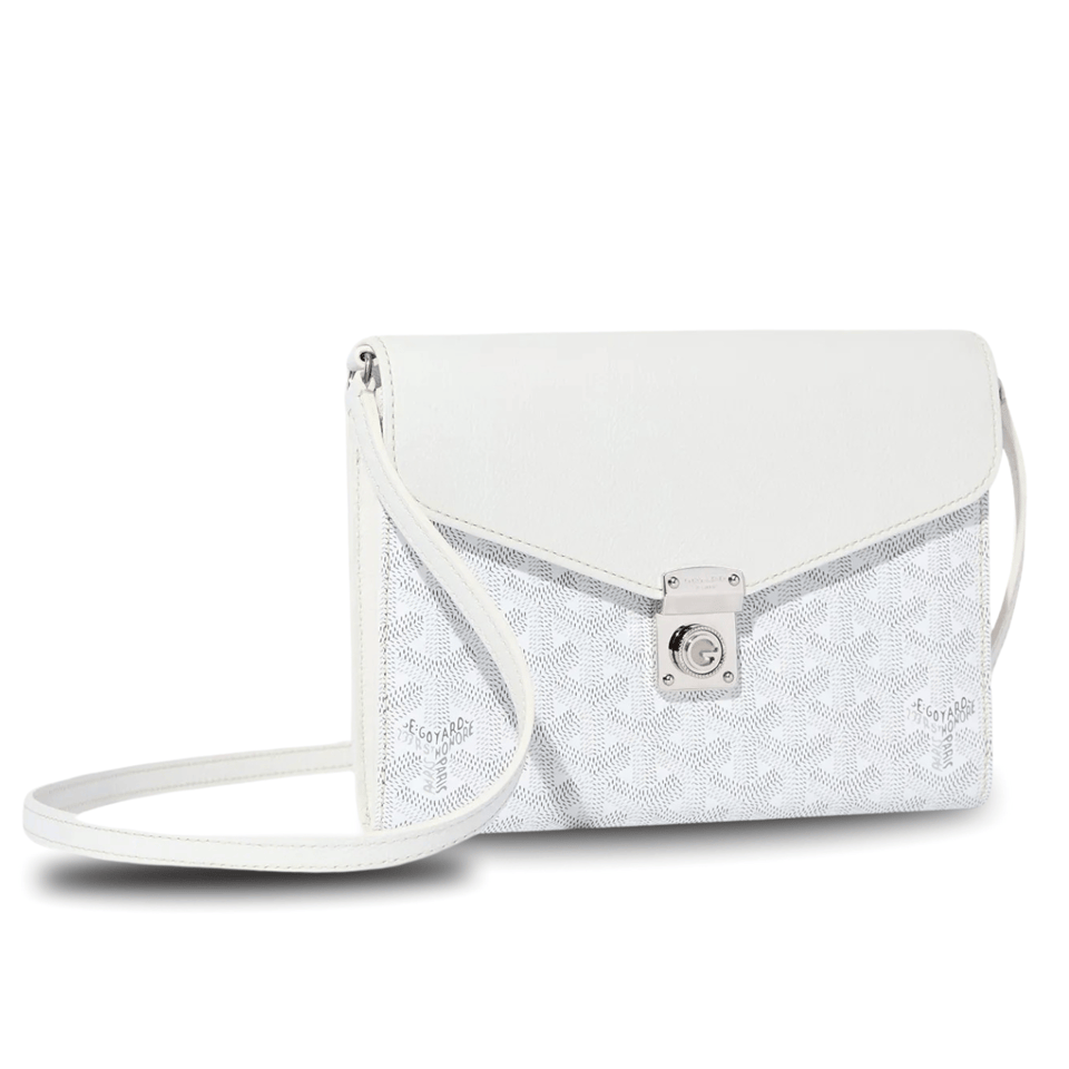 Goyard Chypre Wallet-Pouch 21cm White Goyardine Canvas And Calfskin view 2
