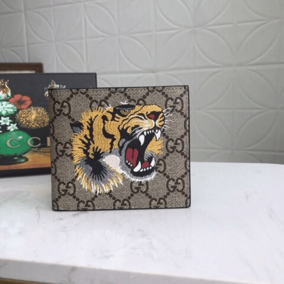 Gucci Tiger Print GG Supreme Bi-Fold 11cm/4.3in For Men view 5