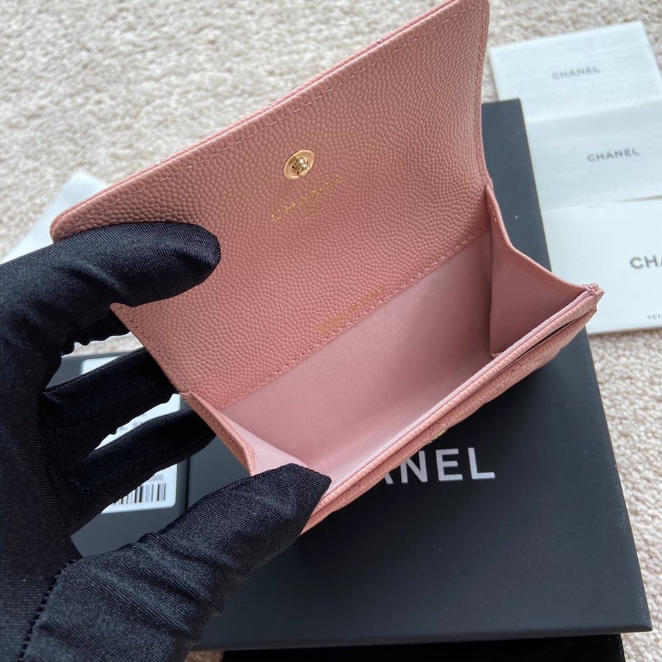 Chanel Small Wallet 11Cm Black Caviar Light Gold Leather Hardware view 9