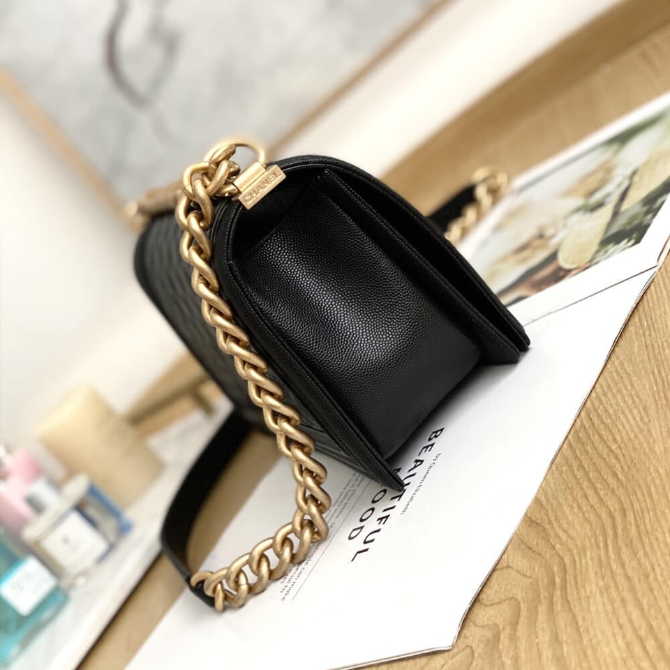Chanel Le Boy Bag 25cm Black Caviar Leather view 9