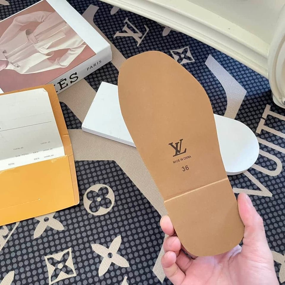 Louis Vuitton Cross Strap Flat Slides Blue view 8