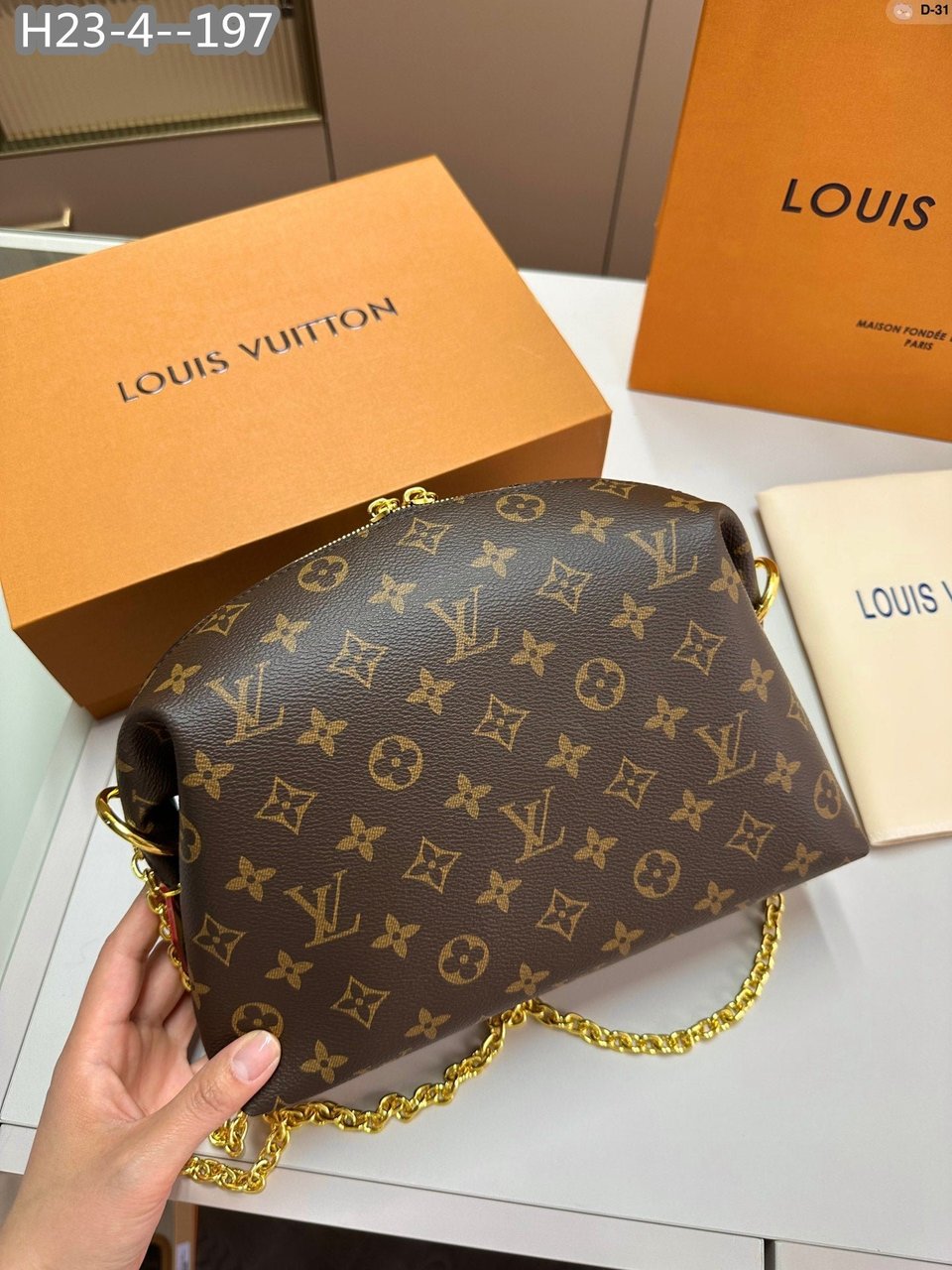 Louis Vuitton Cosmetic Pouch Gm Brown 27Cm M46458 view 6