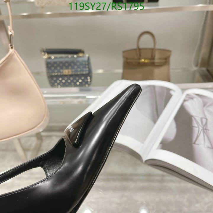 Prada Brushed Leather Slingback Pumps Black 1I885M055F0002Fa065 view 6