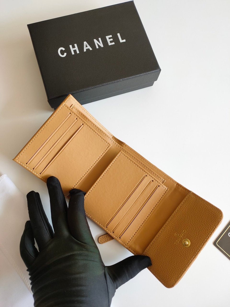 Chanel Square Purse 12 Amber Grained Calfskin Gold Icon view 4
