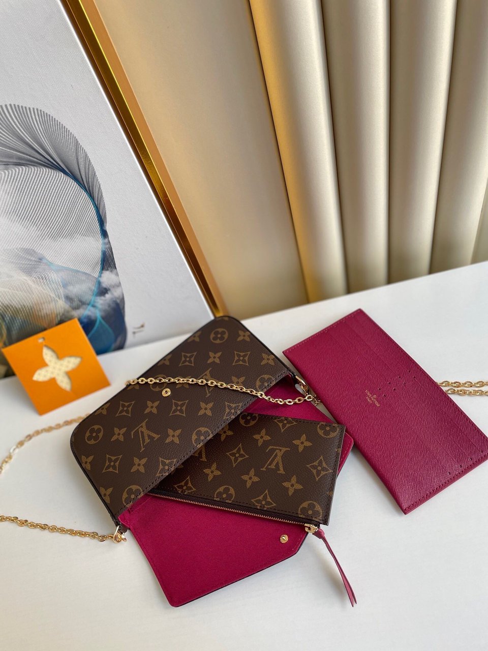 Louis Vuitton Félicie Pochette Lv Monogram Chain Bag Monogram 61276 21cm/8.3in view 9