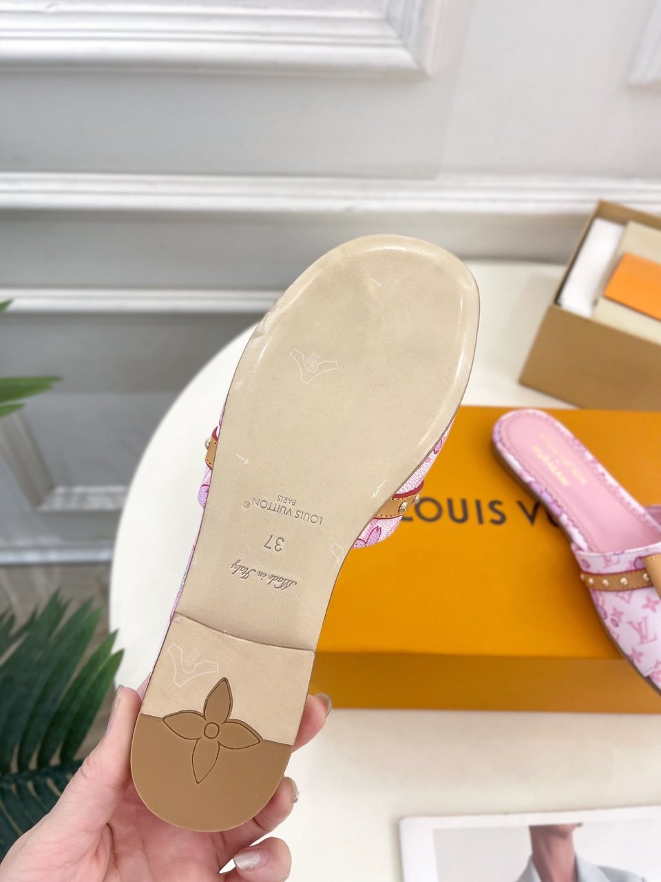 Louis Vuitton x Takashi Murakami Cherry Blossom Flat Slide Sandal view 9