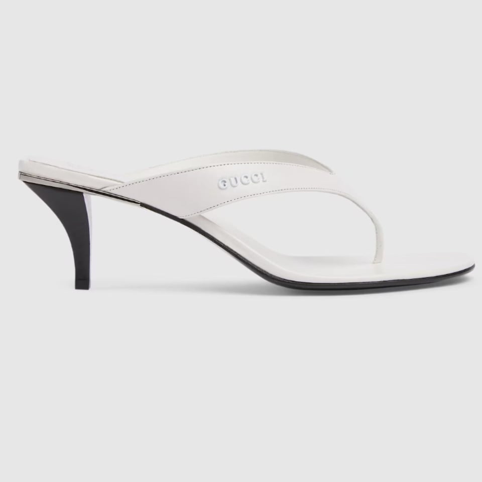 Gucci Women’s Vittoria Thong White Leather 865403 view 4