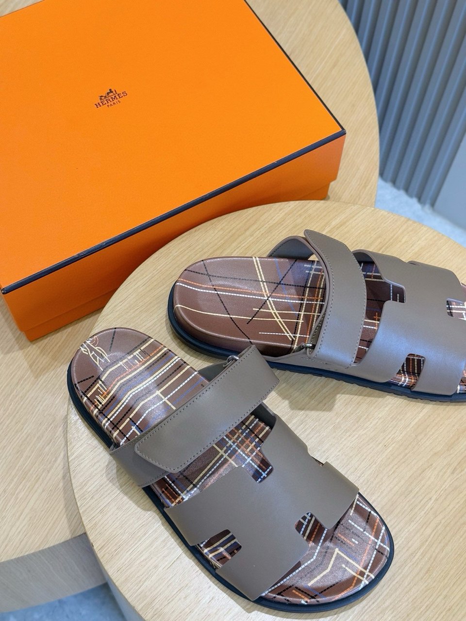 Hermès Brown Leather Sandals- Shoes for Men view 4