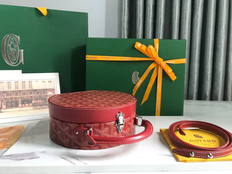 Goyard The Alto Hatbox Trunk Bag 18Cm Red Canvas view 5