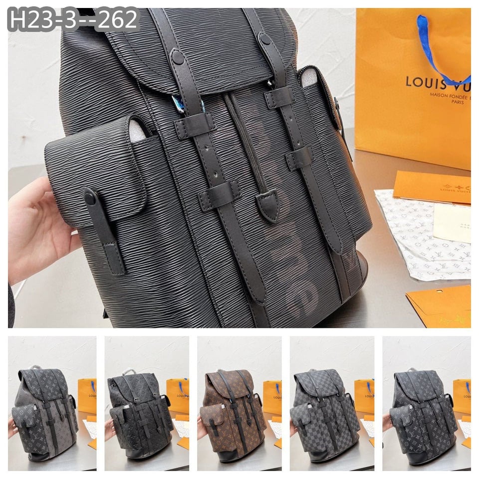 Louis Vuitton Christopher Backpack Monogram Macassar Black 45Cm M43735 view 4