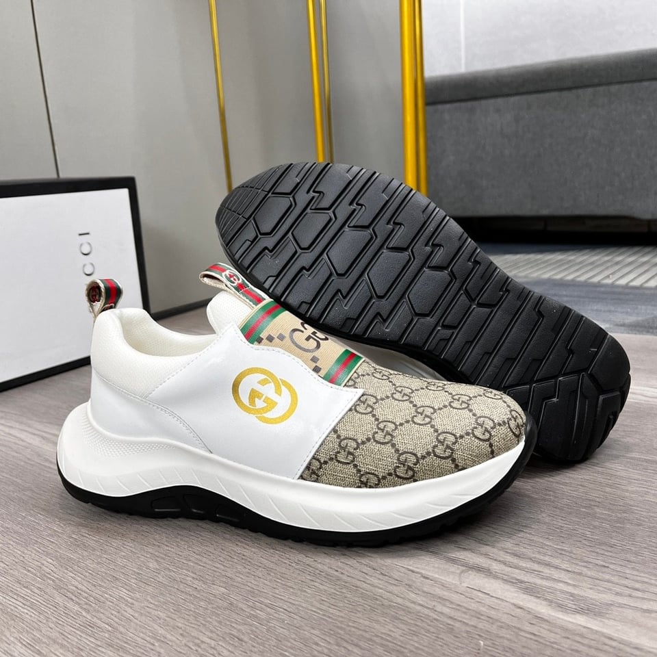 Gucci Sneaker Gg Canvas Beige White view 3