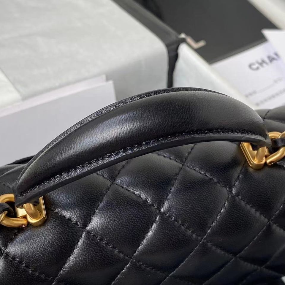 Chanel Mini Flap Bag With Top Handle Black 20Cm As2431 view 11