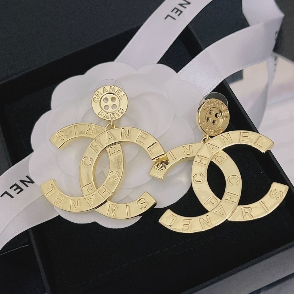Chanel Paris Button Earrings view 2