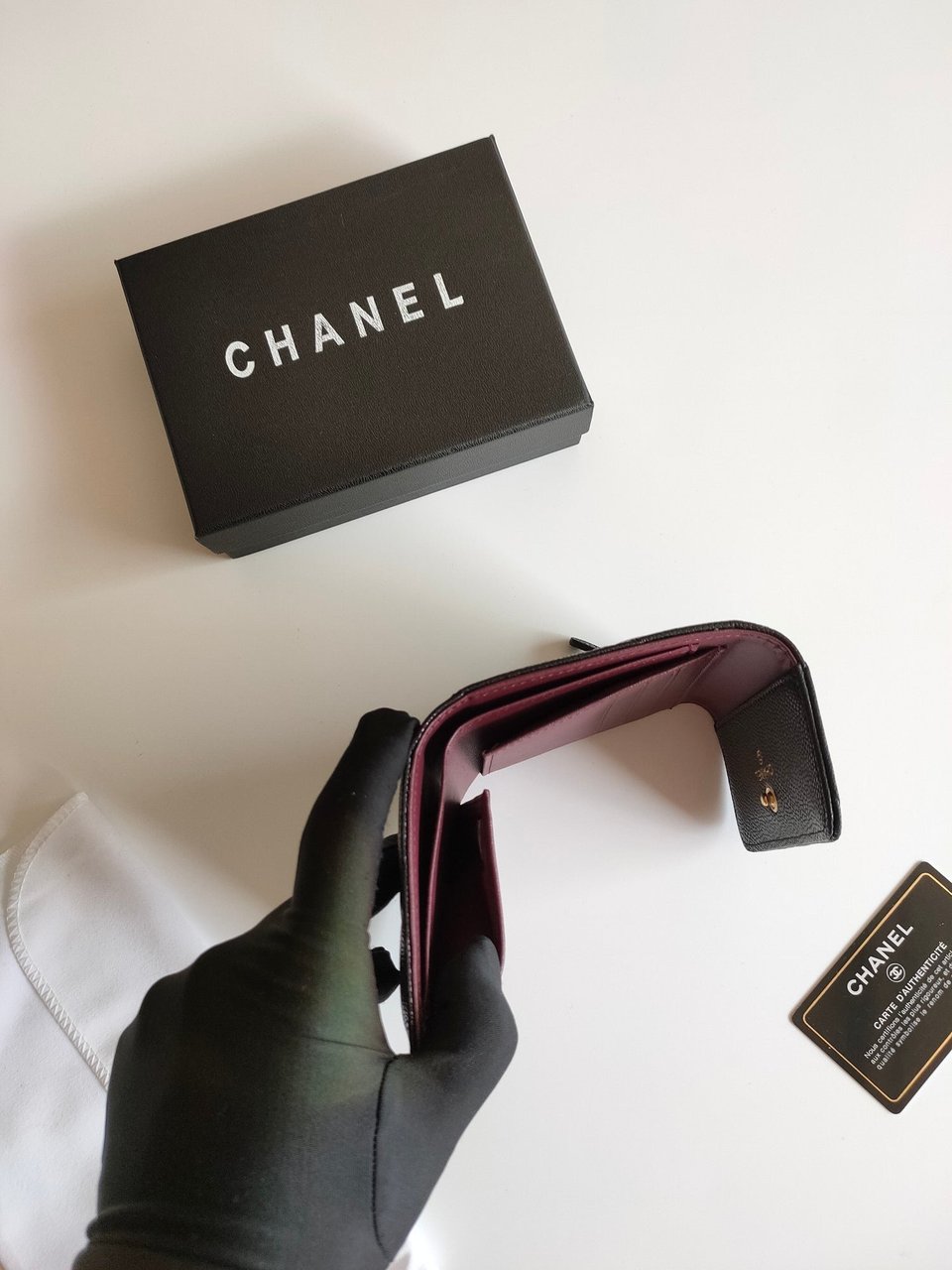 Chanel Square Purse 12 Black Grained Calfskin Gold Icon view 5