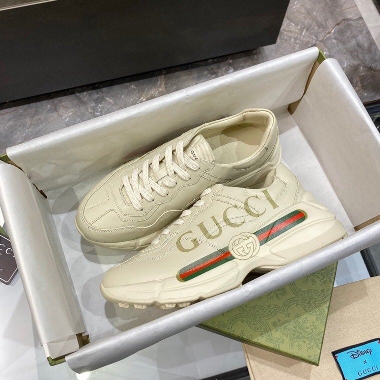 Gucci Women’S Rhyton Gucci Logo Leather Sneaker 528892 Drw00 9522 view 5