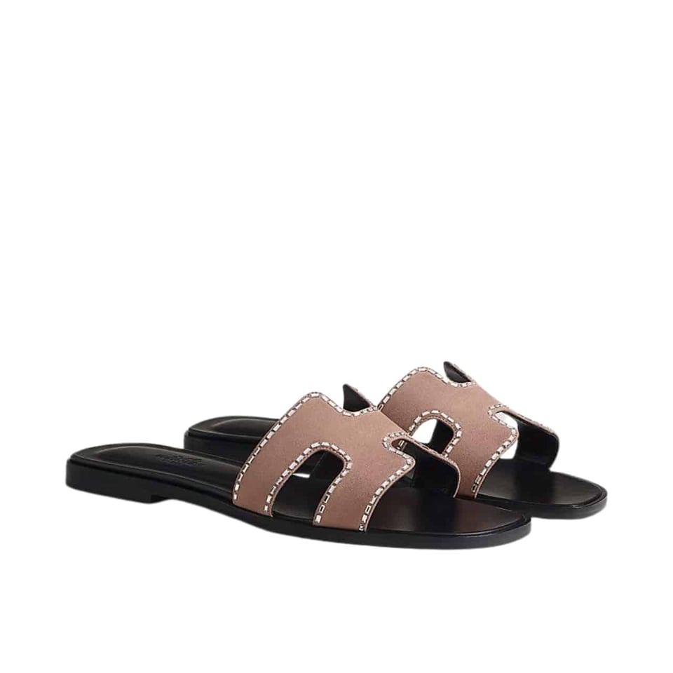Hermes Oran Sandal Brown And Black view 2
