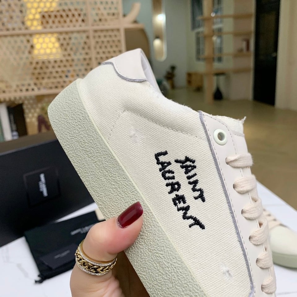 Saint Laurent Court Classic Embroidered Sneakers White 610648Gup109113 view 6