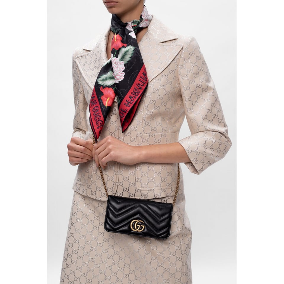 Gucci GG Marmont Mini Bag In Black Leather view 3
