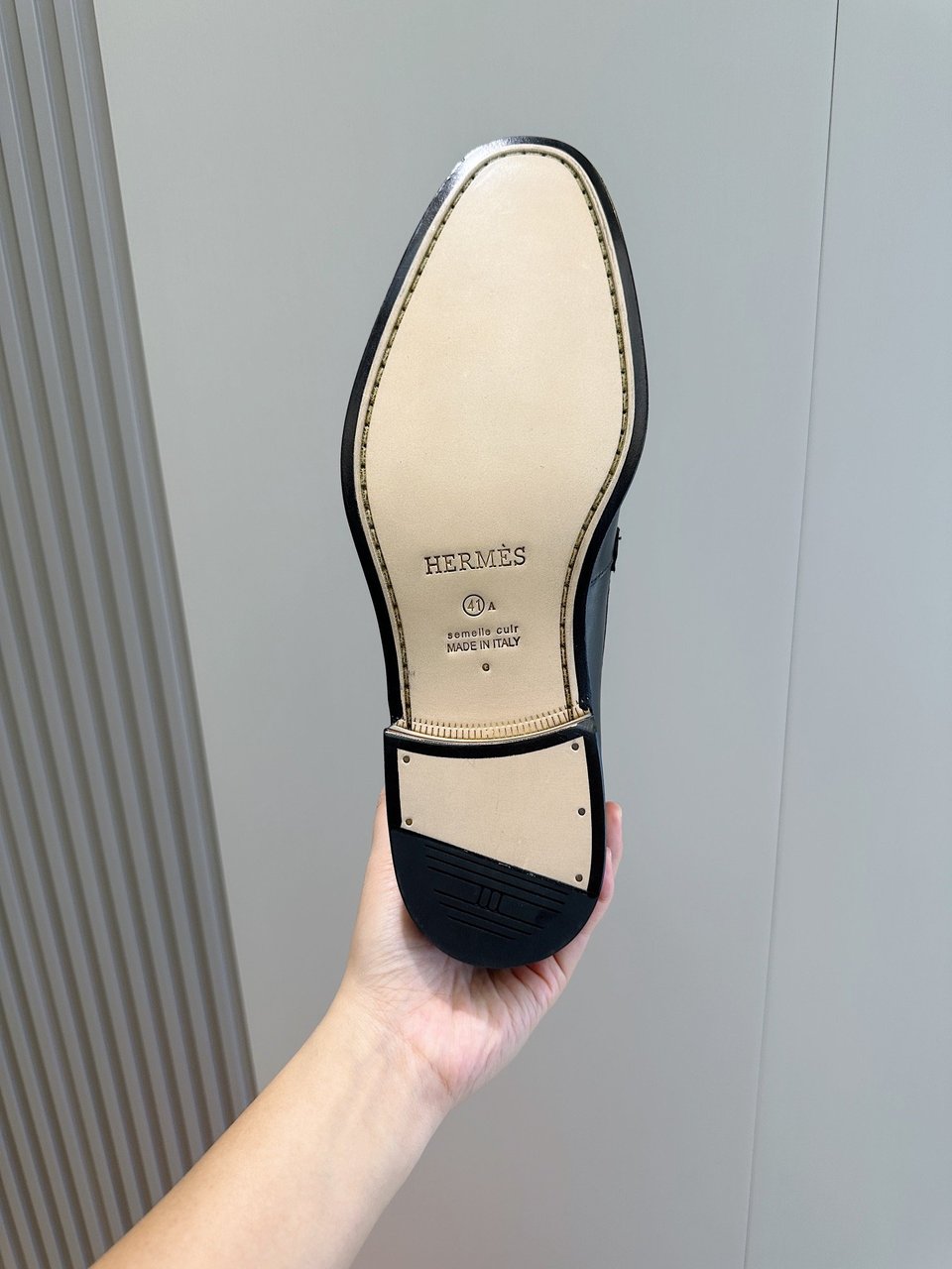 Hermes Paris Loafers Black Calfskin Mini H Hardware- Shoes for Men view 9