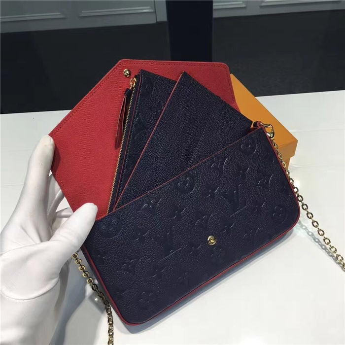 Louis Vuitton F Licie Pochette Navy Blue 21cm/8.3in view 4