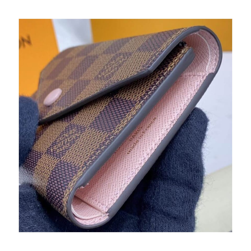 Louis Vuitton Damier Ebene Victorine Wallet Pink view 5