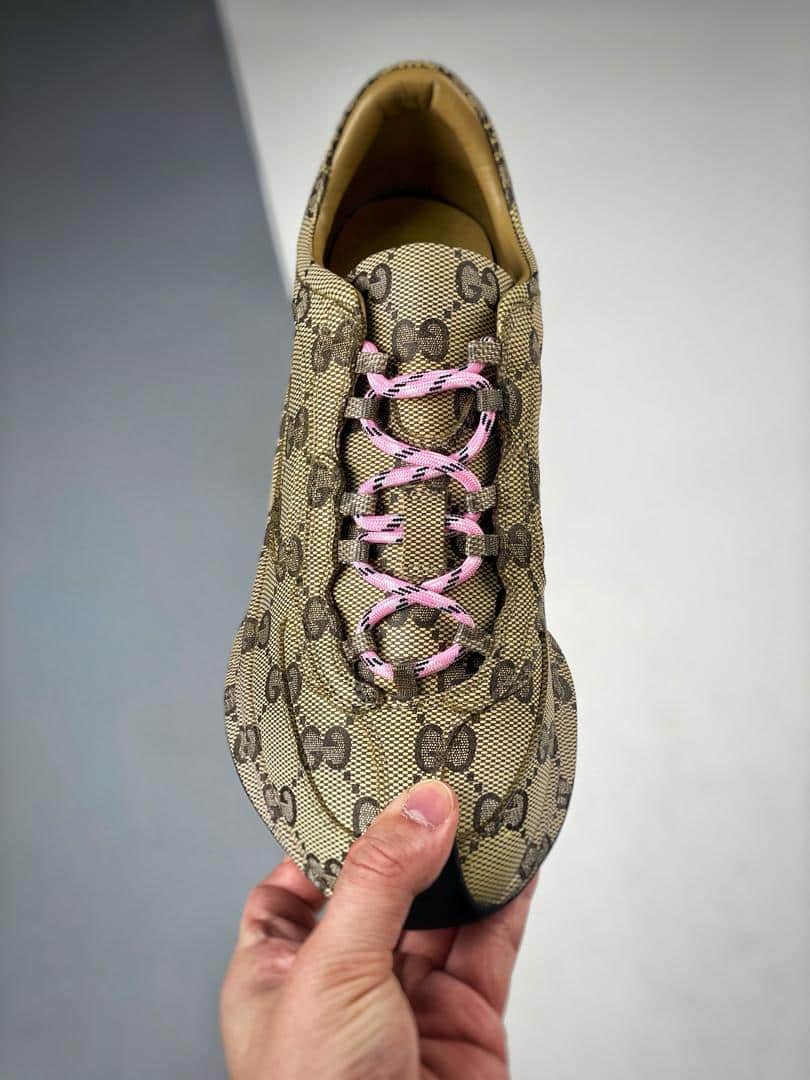 Gucci Women’S Gucci Run Sneaker In Water Transfer Printed Leather Beige 725612 Aabeb 9742 view 8