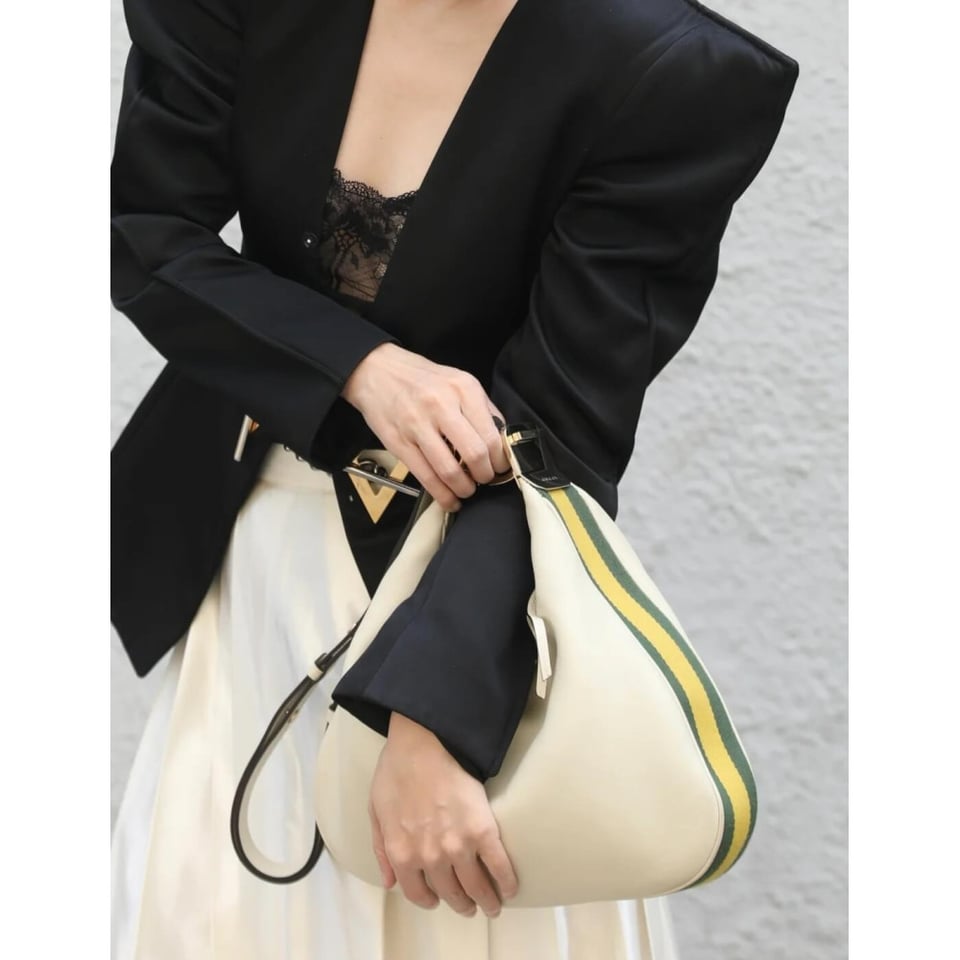 Gucci White Leather Attache Medium Shoulder Bag view 4