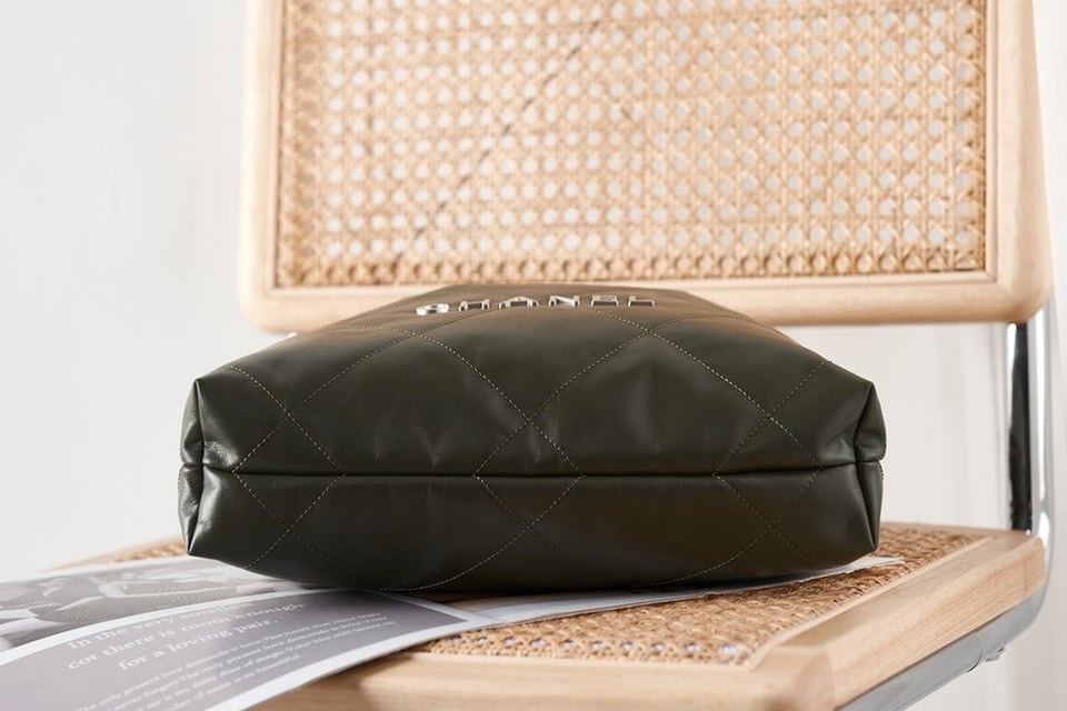 Chanel 22 Hobo Olive Calfskin Silver Hardware view 6