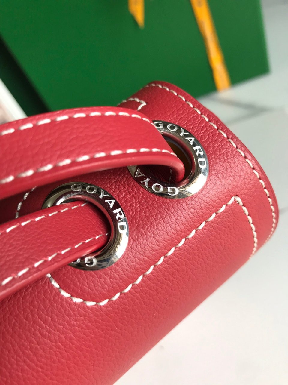 Goyard 233 Bag 25 Cm Classic Red Calfskin And Goyardine Canvas view 10