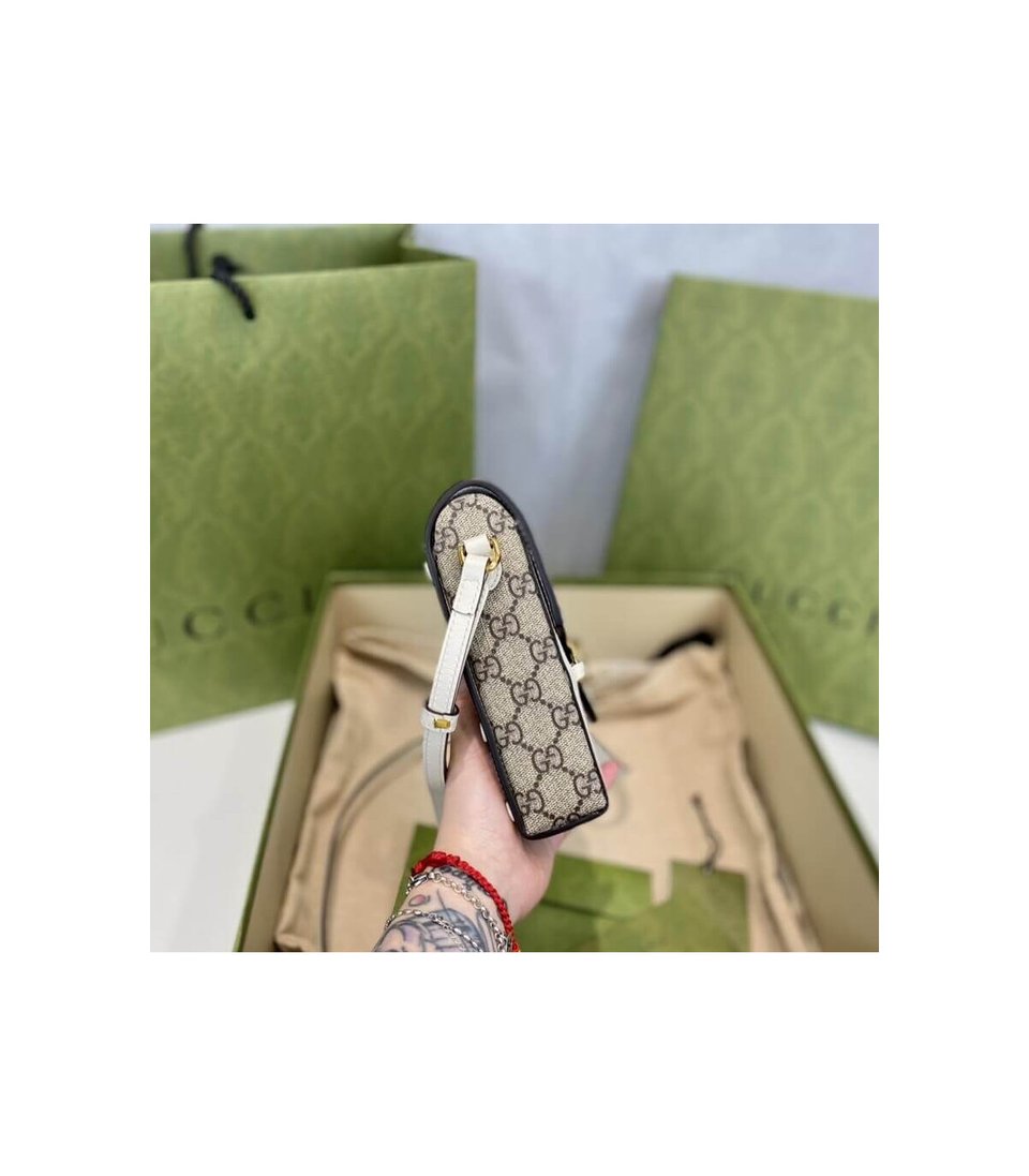 Gucci GG Supreme Horsebit 1955 Mini Bag White view 15