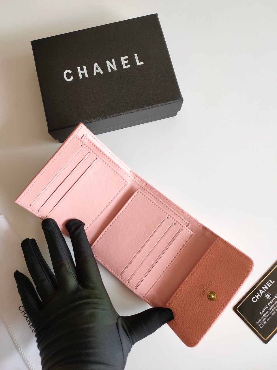 Chanel Square Purse 12 Peach Grained Calfskin Gold Icon view 4