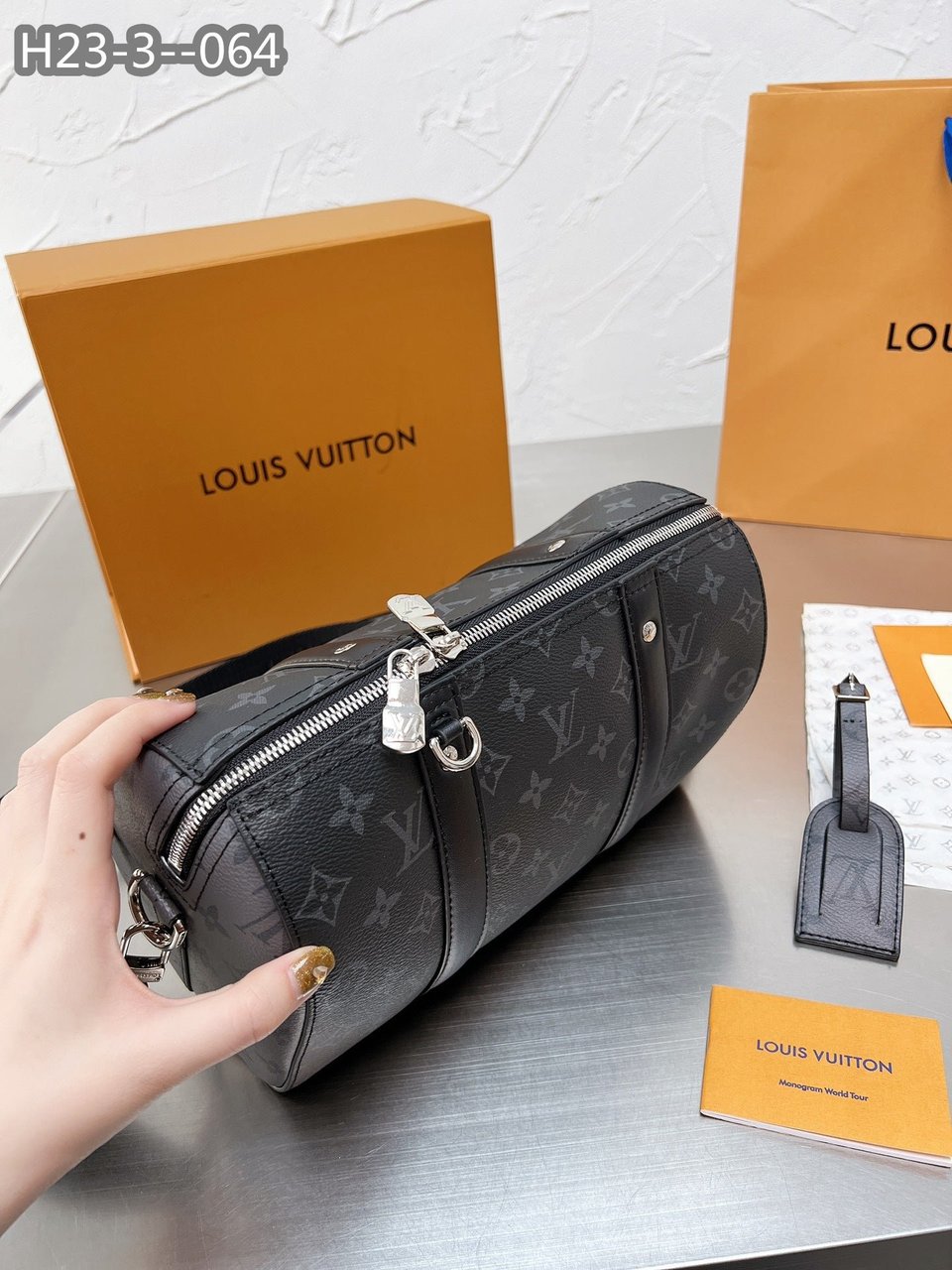 Louis Vuitton Keepall Bandouliere 28Cm Monogram Eclipse City Black view 7