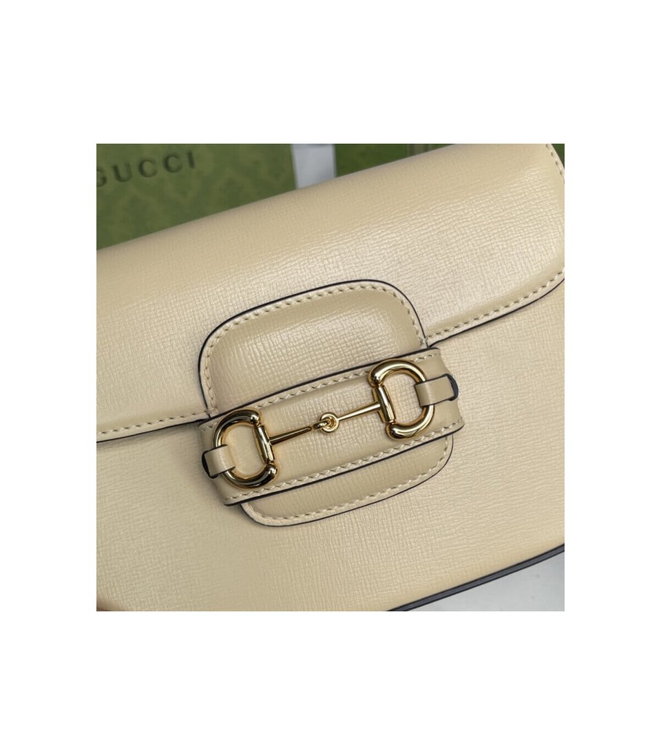 Gucci Horsebit 1955 Mini Bag in Beige Leather view 11