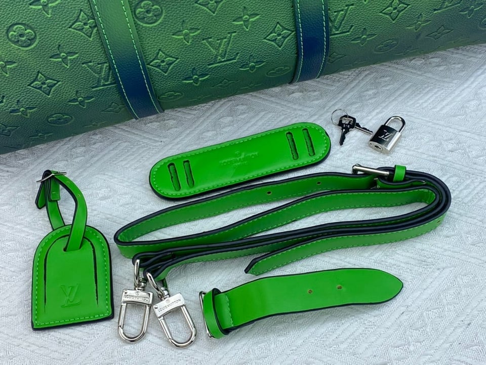 Louis Vuitton Keepall Bandouliere 50Cm Blue And Green view 5