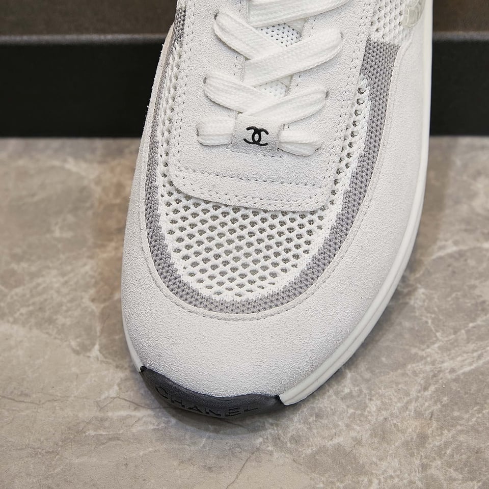Chanel Cruise Sock Sneakers White Gray view 5