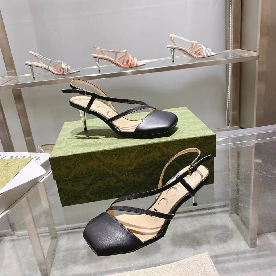 Gucci Black Mid Heel view 5