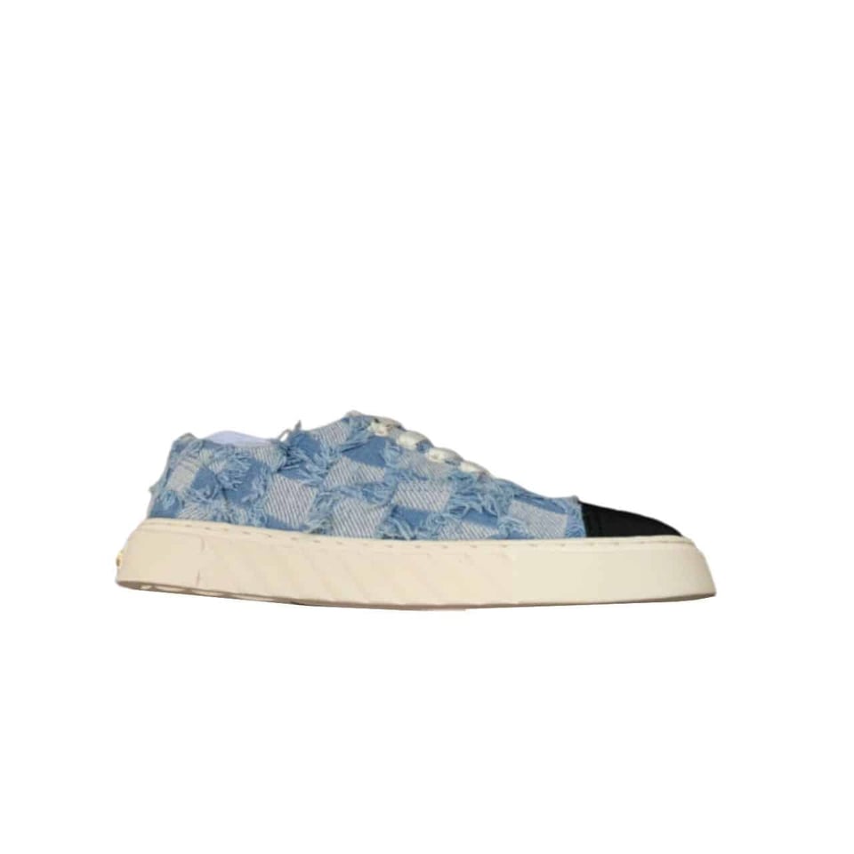 Chanel Cc Sneakers Mix Denim Blue view 2