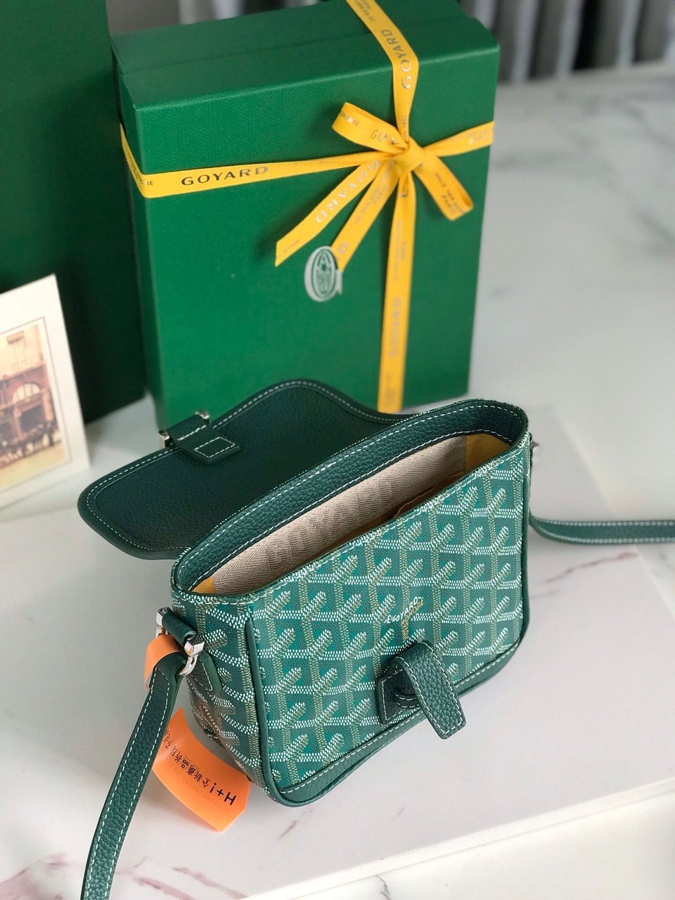 Goyard Grand Bleu 16 Cm Green Goyardine Canvas And Lambskin view 9