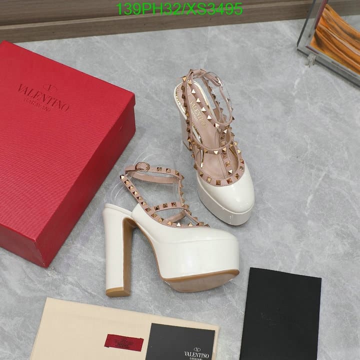 Valentino Rockstud Platform Pump In Patent Leather White view 3