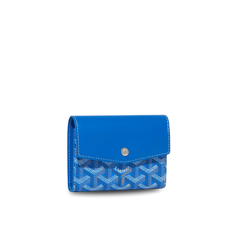 Goyard Saint-Gabriel Wallet 12 Cm Sapphire Blue Calfskin And Goyardine Canvas view 2