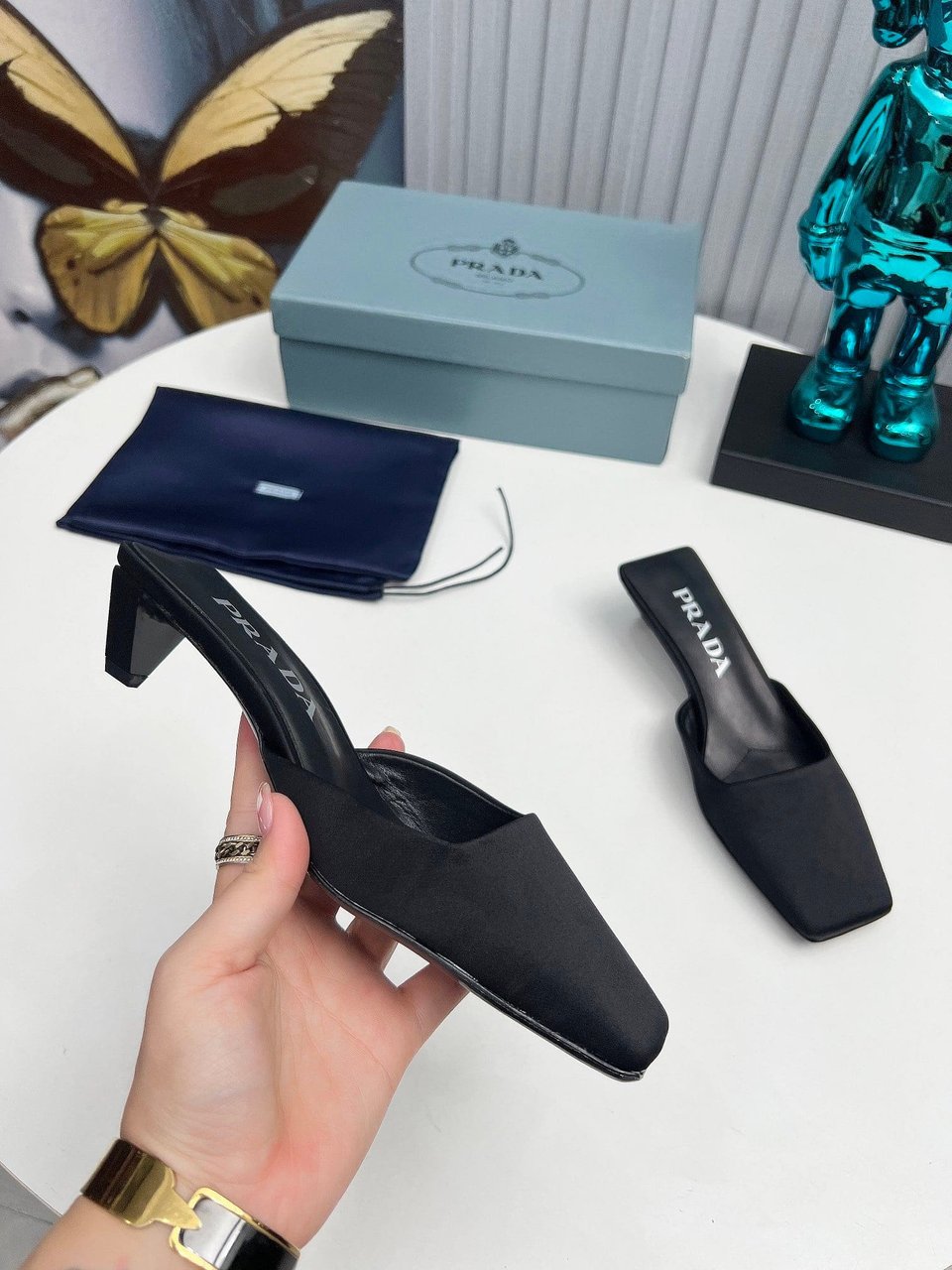 Prada Leather Mules Black view 4