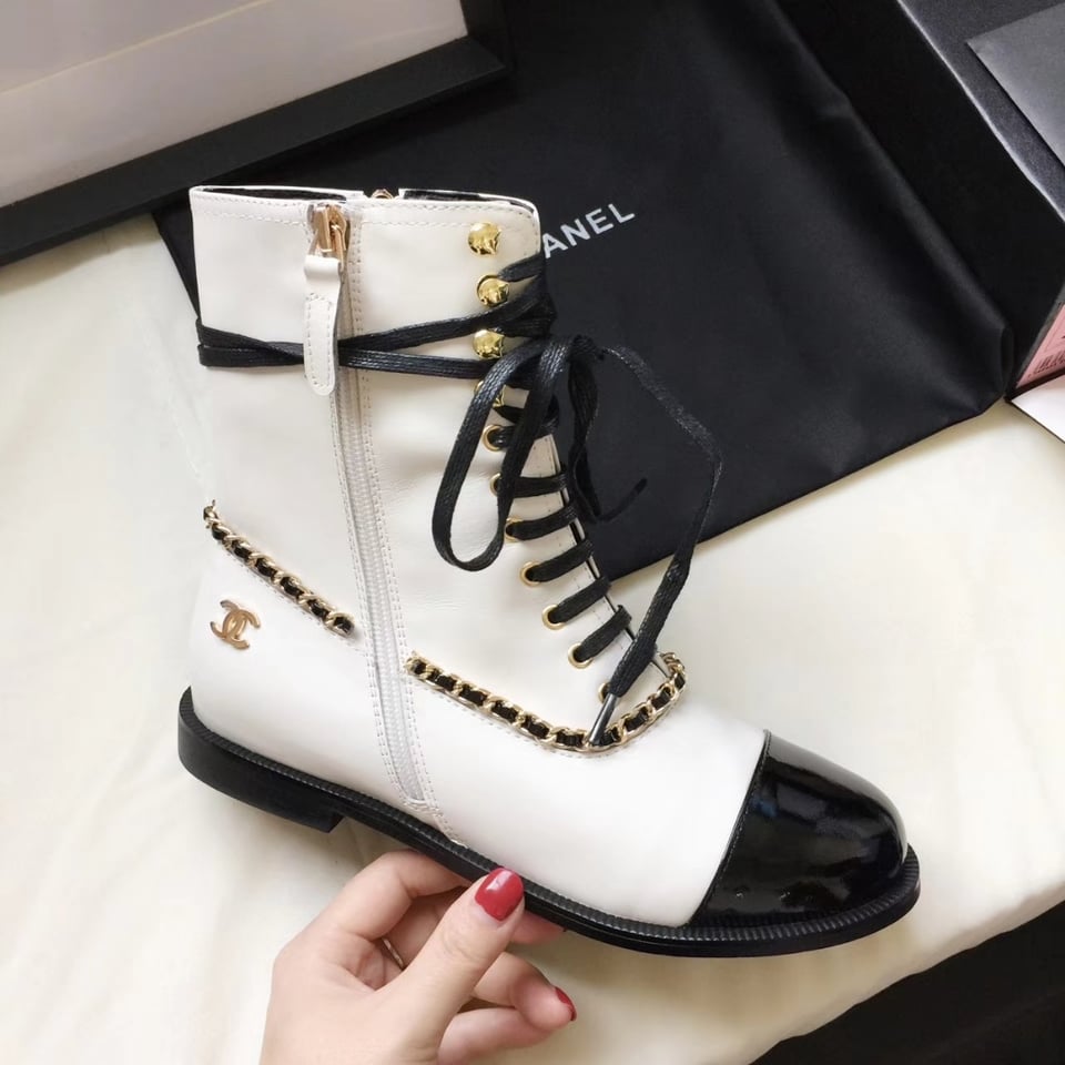 Chanel Botas Para Mujer White And Black view 7