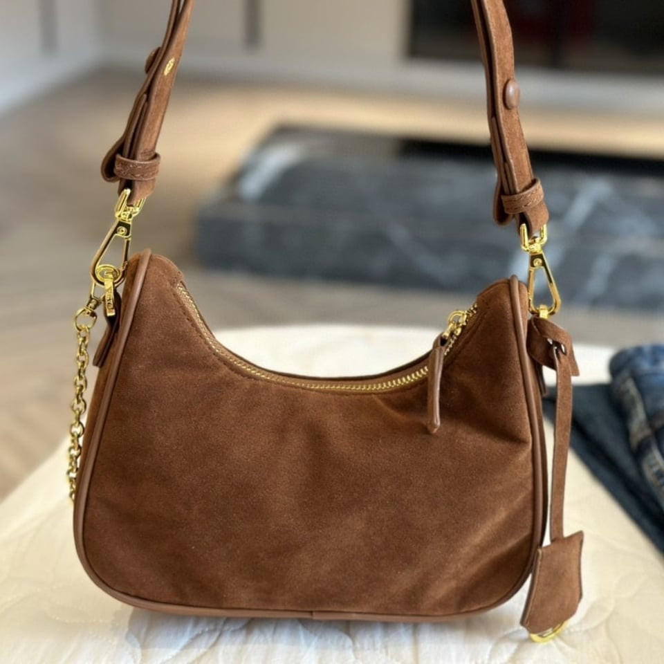Prada Re Edition Suede Mini Bag Cocoa Brown 22Cm view 10