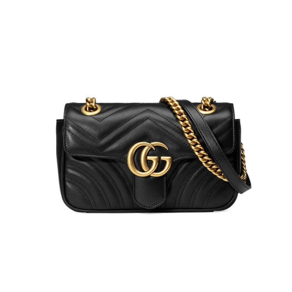 Gucci GG Marmont Matelasse Chevron Leather Mini Bag Black view 2