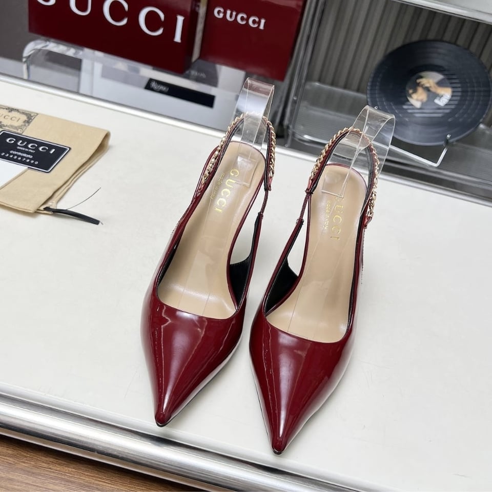 Gucci Signoria Slingback Pump In Rosso Ancora Red 783821 Bnc80 6207 view 7